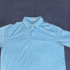 Peter Millar Sky Blue Micro-Print Polo